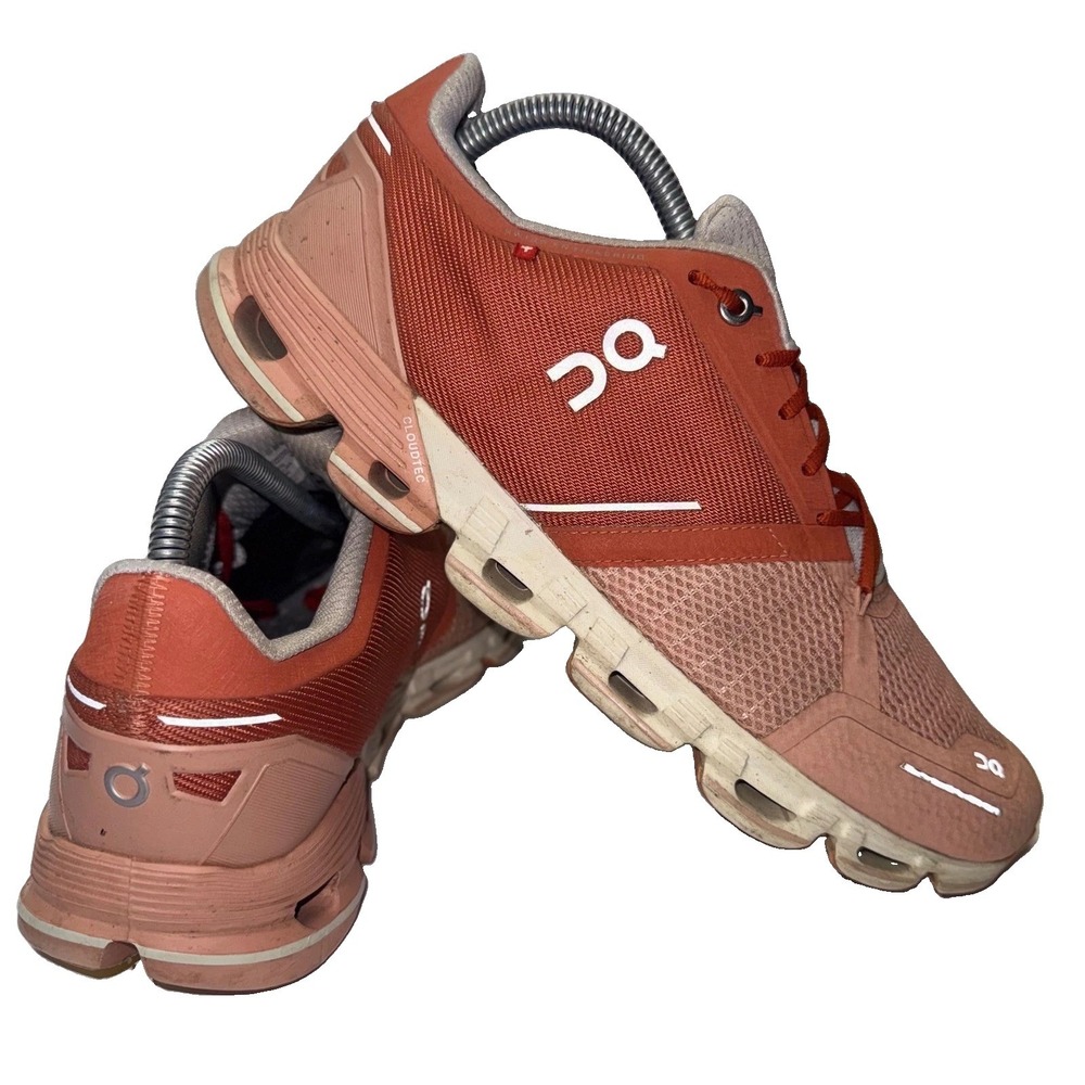 On Cloudflyer Running Shoes Women 10.5 Orange Peach Swiss Engineering Sneakers